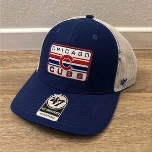Chicago Cubs Trucker Hat Drifter Snapback Cap Blue MLB 47 Brand NWT